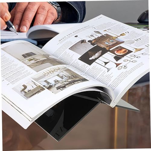 Amosfun Adjustable Cookbook Stand Black Acrylic