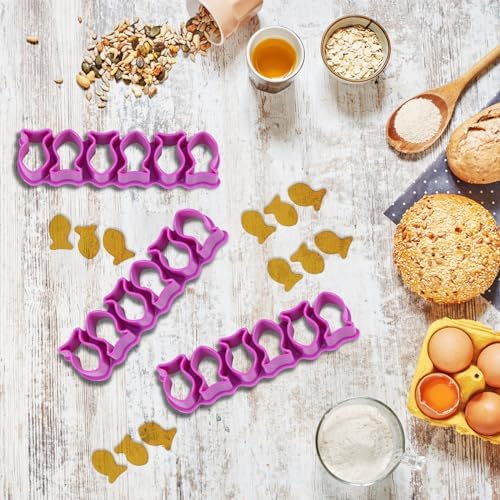 3Pcs Mini Plastic Cookie Cutter - Fish Shape Purple