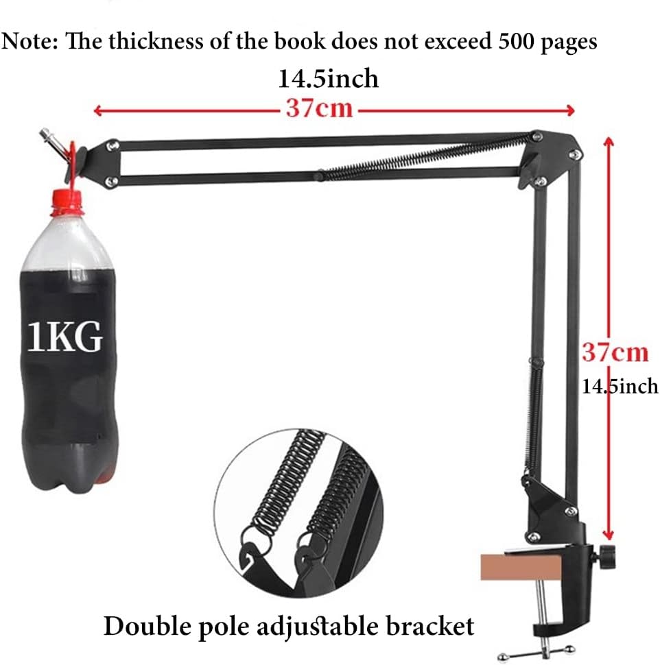 Adjustable Book Stand with LED Light for Desk Reading