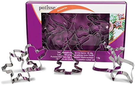 Patisse Christmas Cookie Cutter Set 18 Pieces Metallic