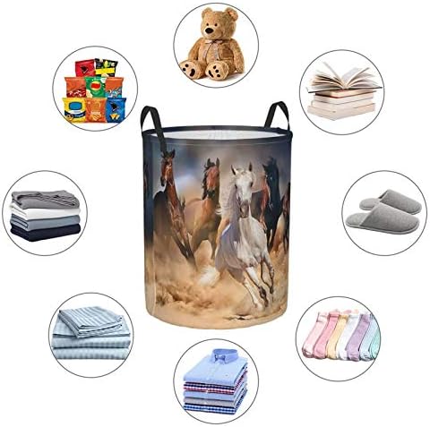 KiuLoam Running Horses Laundry Basket with Handle