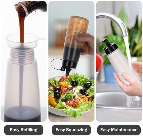 Deesoo 400ml Translucent Condiment Squeeze Bottles 2 Pack 1