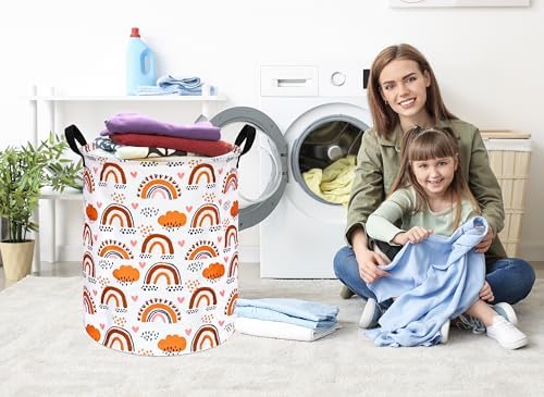 197 Inch Rainbow Round Laundry Basket with Handles