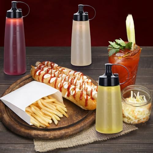 Deesoo 400ml Translucent Condiment Squeeze Bottles 2 Pack 1