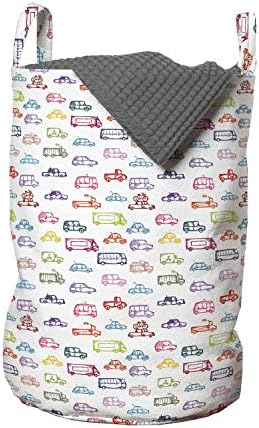 Ambesonne Cars Laundry Bag 13x19 Multicolor Funny Design