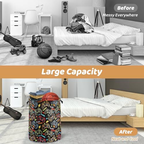 Barezan Folding Gamer Storage Basket for Boys Room 1