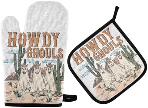 FFYHO Western Halloween Oven Mitts Pot Holder Set 1