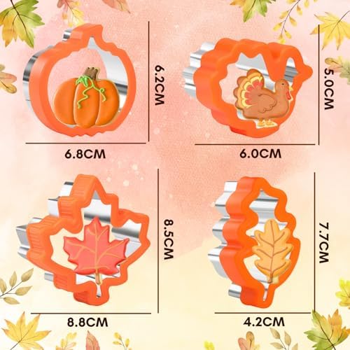 KAISHANE Thanksgiving Cookie Cutters Set 4 Pieces