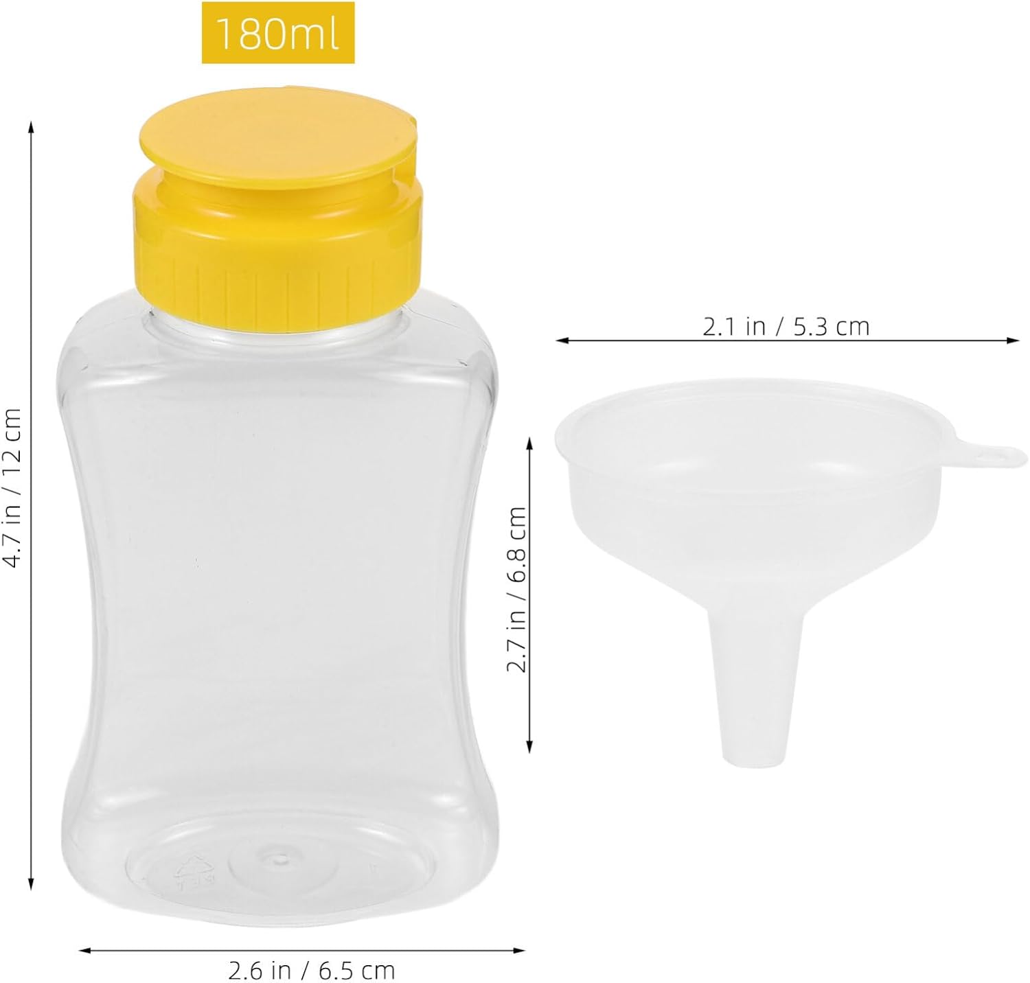 Cabilock 180ml Squeeze Honey Bottles Set with Lids and Funnel