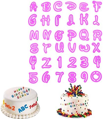 INSPEE 36pcs Alphabet Number Cookie Cutters Baking Tools