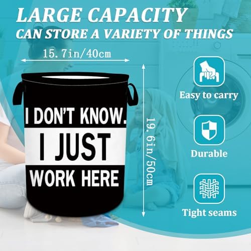 Funny Laundry Basket with Handles 16x20 Inch Foldable Hamper