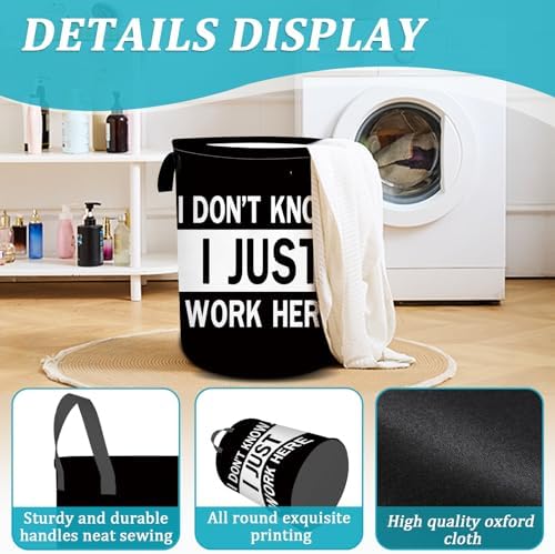 Funny Laundry Basket with Handles 16x20 Inch Foldable Hamper