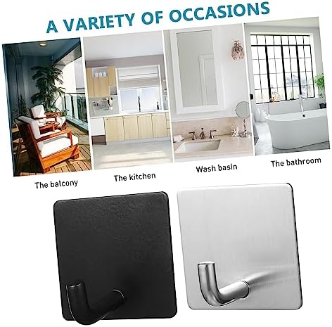 VALICLUD 4PCS Stainless Steel Wall Hooks for Towels Keys and More