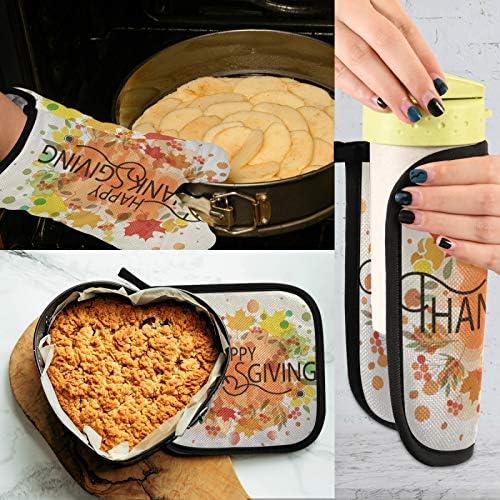 Aflyko Oven Mitt Potholder Set for Thanksgiving