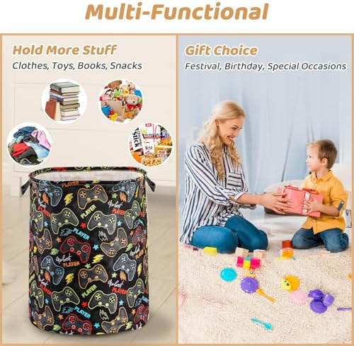 Barezan Folding Gamer Storage Basket for Boys Room 1