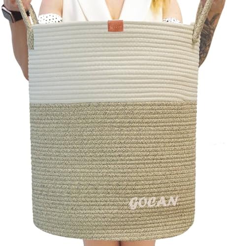 GOCAN Large Tall Laundry Hamper Basket Woven Storage 1
