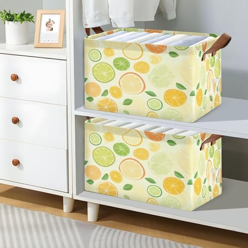 YETTASBIN Lemon Storage Basket 32L Collapsible