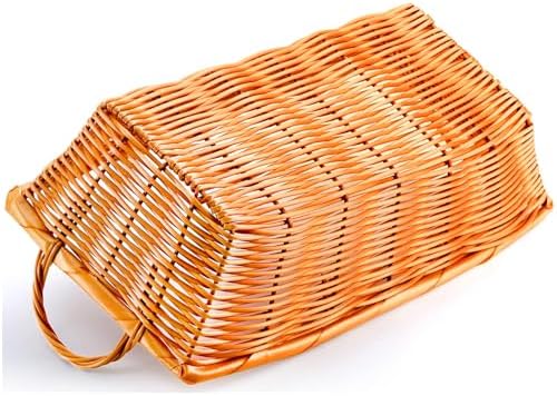 Yesland 6 Pcs Poly Wicker Bread Baskets with Handle