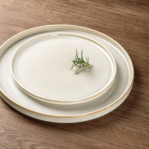 AmorArc Ceramic Dinnerware Set for 4 Unique Glazed Plates and Bowls