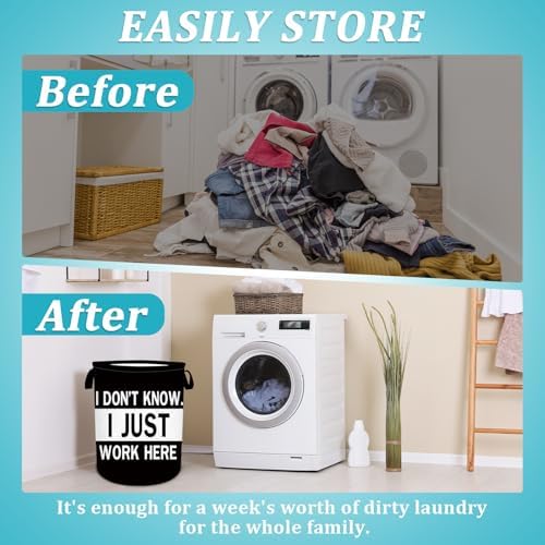 Funny Laundry Basket with Handles 16x20 Inch Foldable Hamper