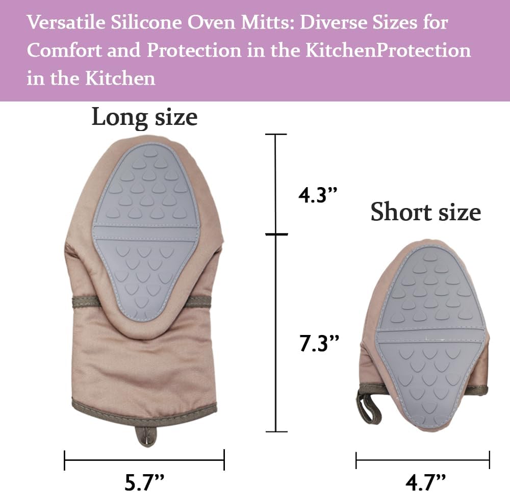Tessie Jessie Extra Long Heat-Resistant Oven Mitts Set of 2