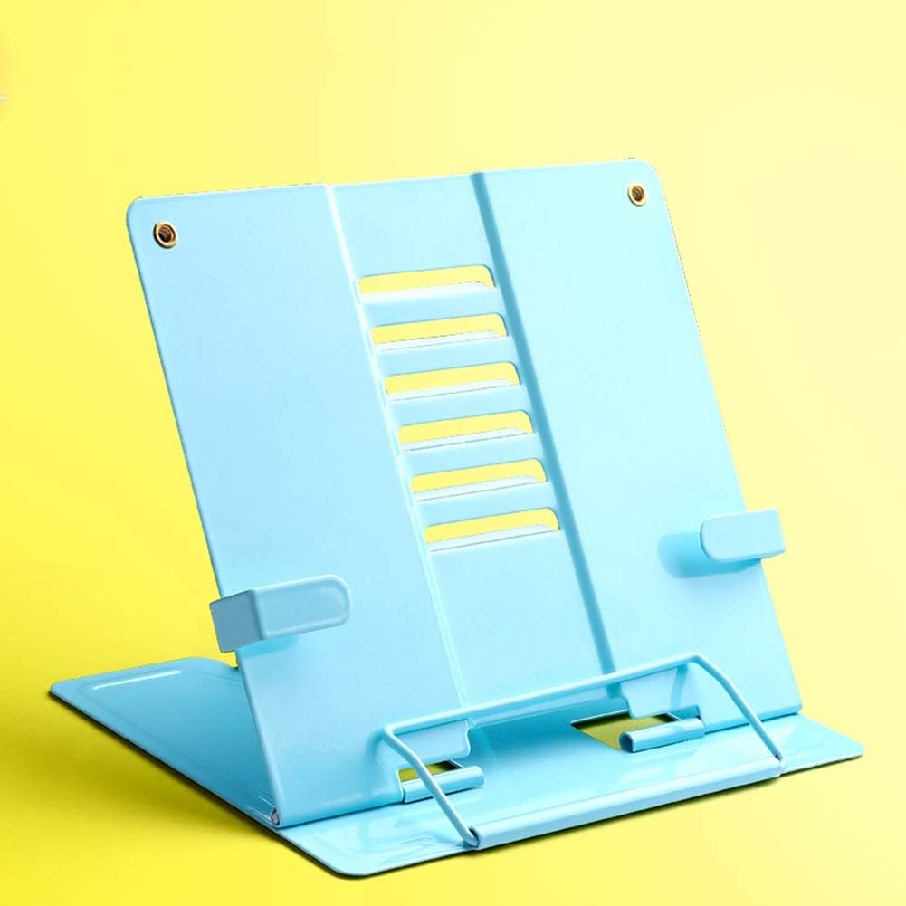 Adjustable Cookbook Stand Bookend Reading Holder Blue