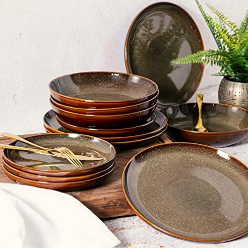 Gibson Elite Edwina Double Bowl Dinnerware Set for 4 16pcs