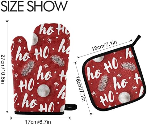 Laughing Santa Oven Mitts Hot Pads 2pcs Christmas Kitchen Set