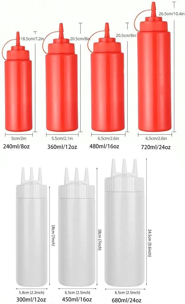 YuanHolumid 200ml White Plastic Squeeze Bottle