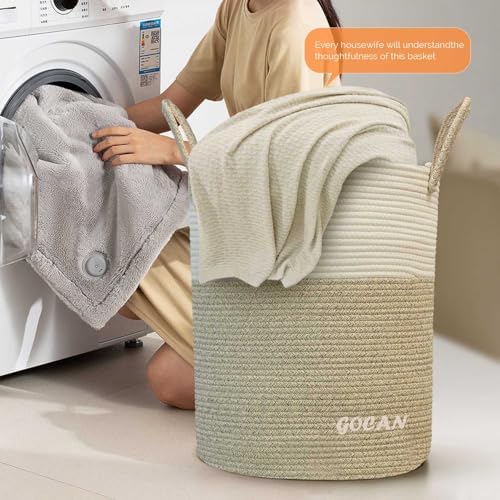 GOCAN Large Tall Laundry Hamper Basket Woven Storage 1