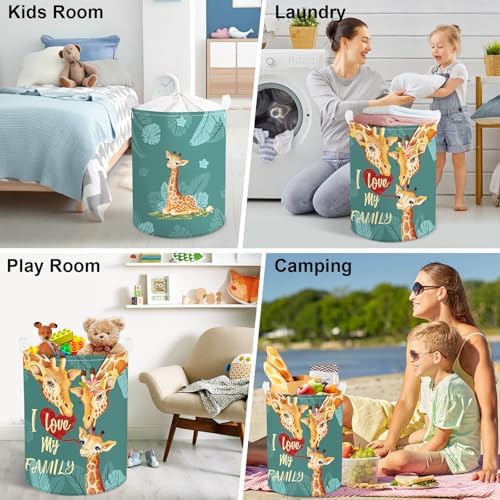 Clastyle 45L Green Giraffe Laundry Basket with Lid