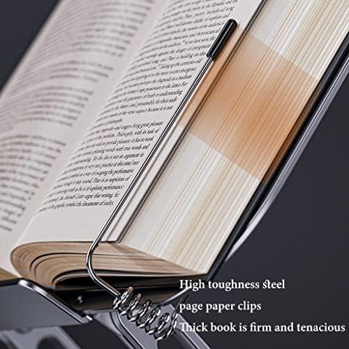 UHRLGHS Foldable Book Stand with Adjustable Height and Angle Silver