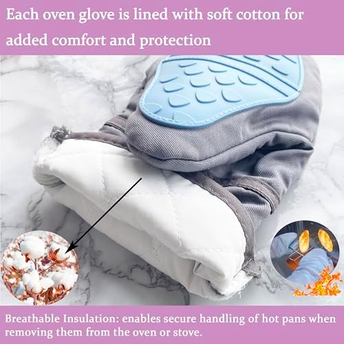 Tessie Jessie Extra Long Heat-Resistant Oven Mitts Set of 2