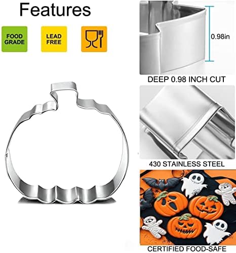 Q-BAKER Pumpkin Cookie Cutters Set - 3 Sizes