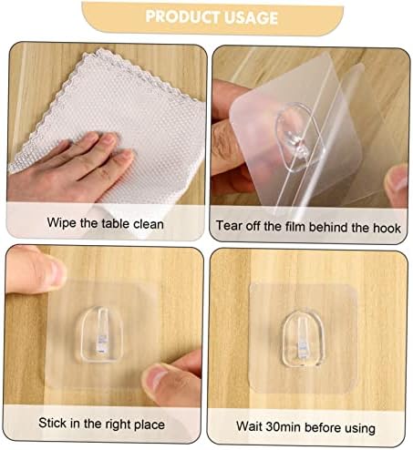 DOITOOL 30 Pcs Self Adhesive Plastic Hooks Non-Marking