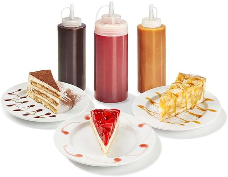 JUST-BUY 3-Pack 12 Oz Condiments Squeeze Bottles BPA Free