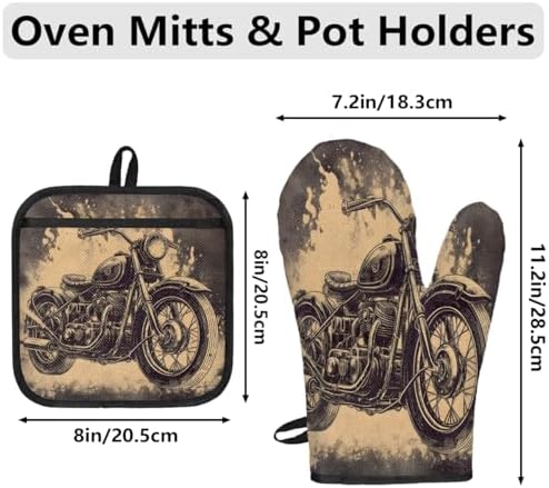 Piolysio 3-Pc Oven Mitts and Pot Holders Set