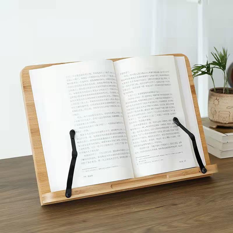 Foldable Wood Cookbook Stand Adjustable Reading Rack