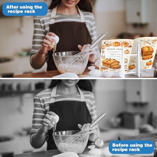 Cinnvoice Acrylic Recipe Stand Holder for Kitchen Counter White