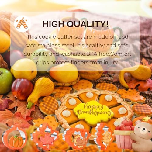 KAISHANE Thanksgiving Cookie Cutters Set 4 Pieces
