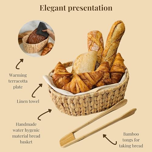 Bread Warmer Basket with Stone - 118x9x472 Inches