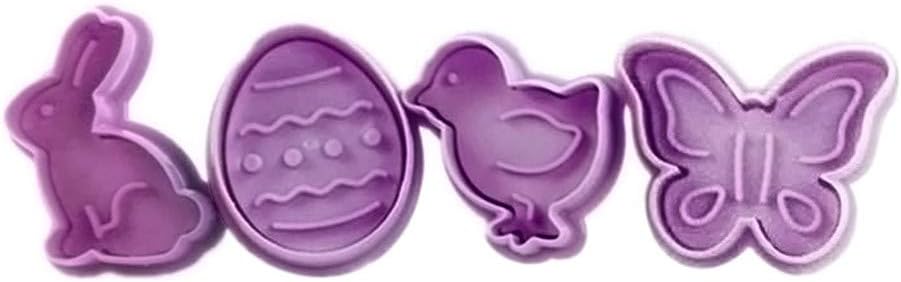 HHmei 4Pcs Cute Butterfly Rabbit Egg Mold Set