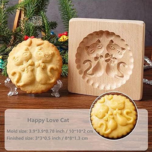 SNOOSZ Wooden Cookie Mold Cat Butterfly Shape