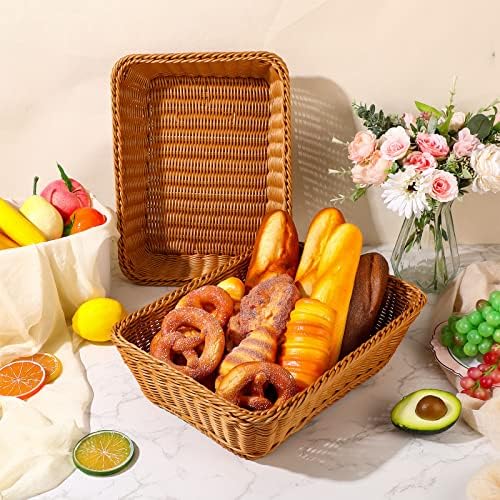 Irenare 6 Pcs Poly Wicker Bread Baskets