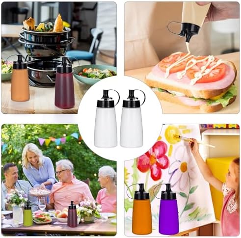 Uceoo 300ml Condiment Squeeze Bottles 2 Pack