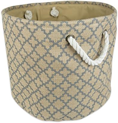DII Medium Round Collapsible Bin 15x12 Gray