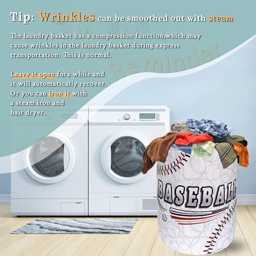Foldable Laundry Basket with Handles and Balls Texture