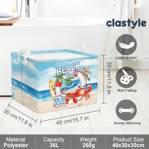 Clastyle Beach Animal Laundry Hamper for Kids