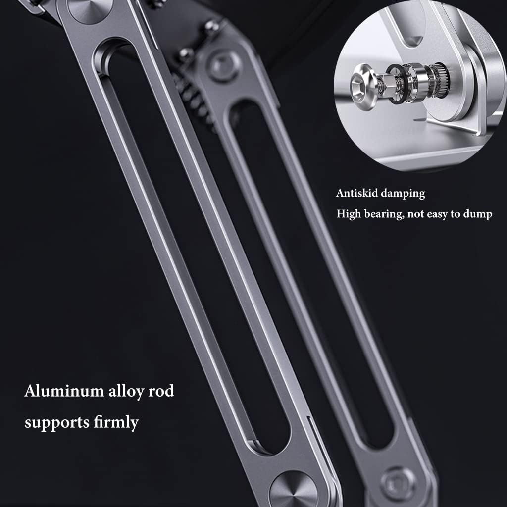 UHRLGHS Foldable Book Stand with Adjustable Height and Angle Silver