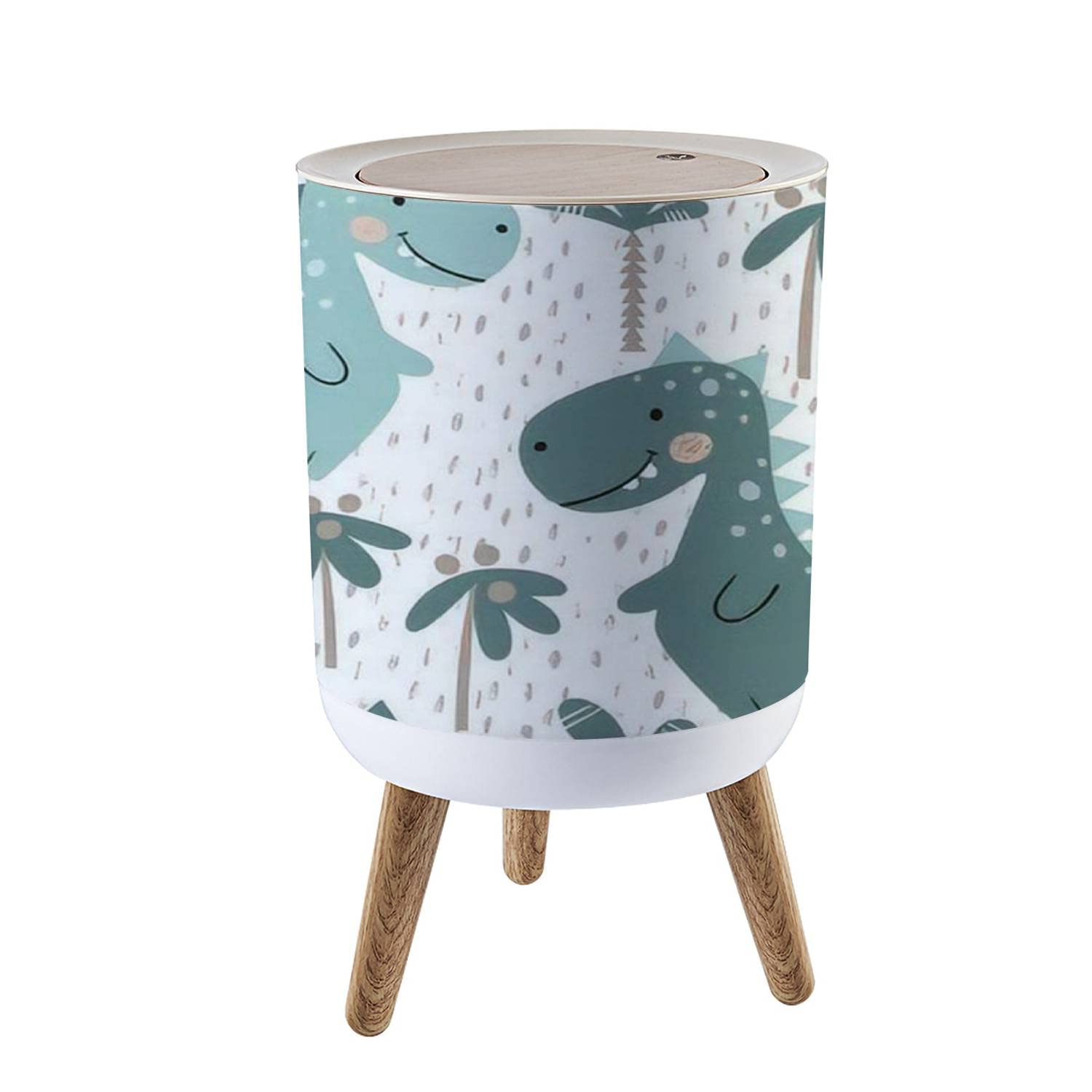 Cute Dino Bathroom Trash Can with Lid 866 x 143 Inch